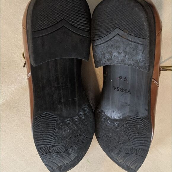 Versa cognac brown leather dress shoes Oxford 9.5